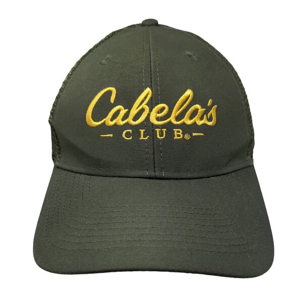 Cabela's Club Snapback Mesh Back Trucker Hat Green One Size Embroidered - Picture 1 of 6